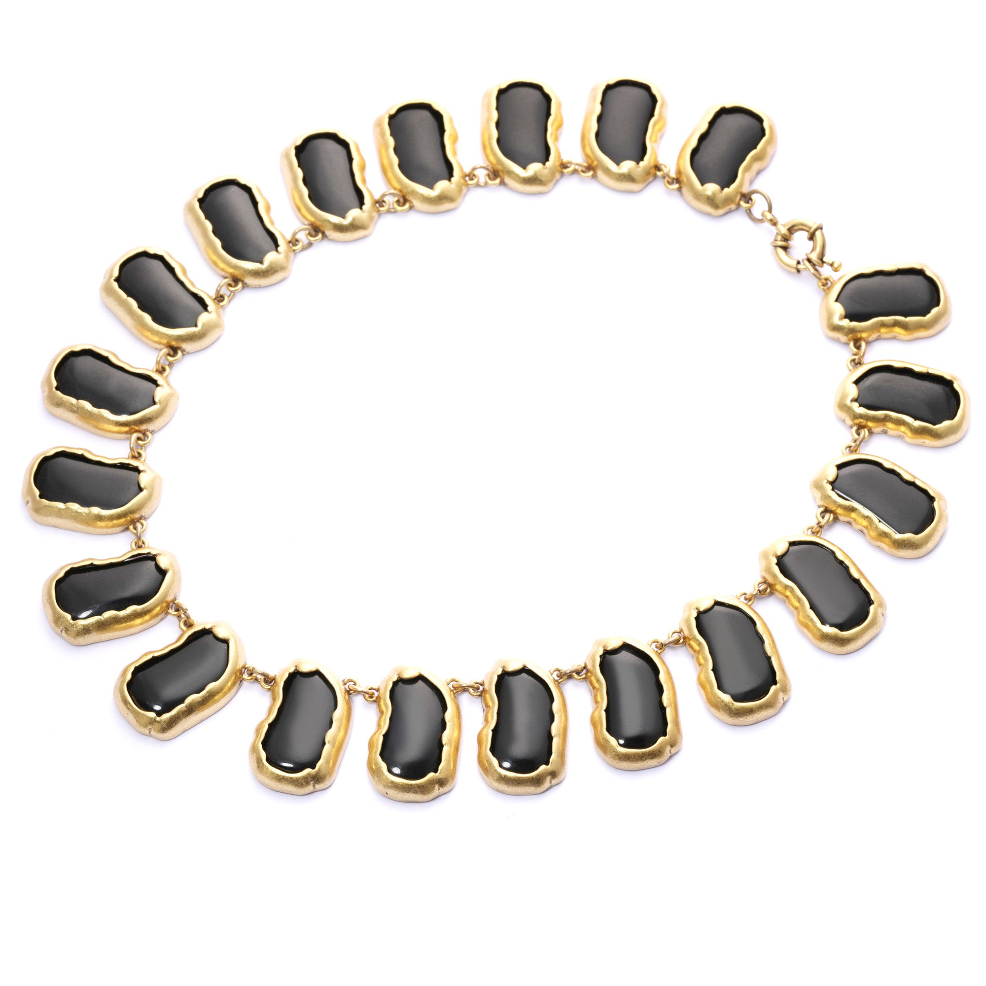 Necklace alloy obsidian plated Russian gold