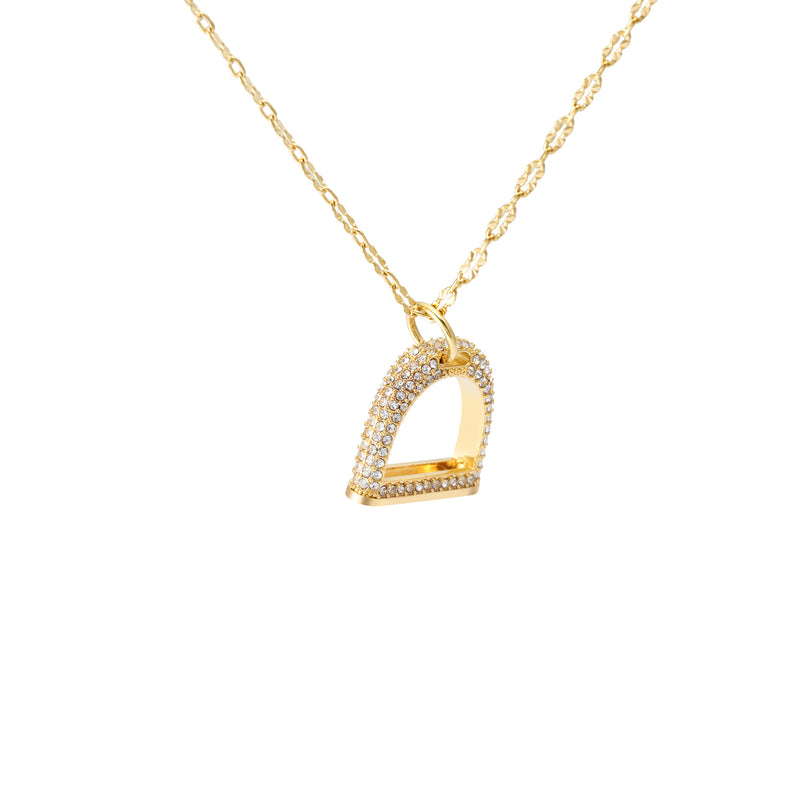 Necklace brass Austrian crystal plated Russian gold