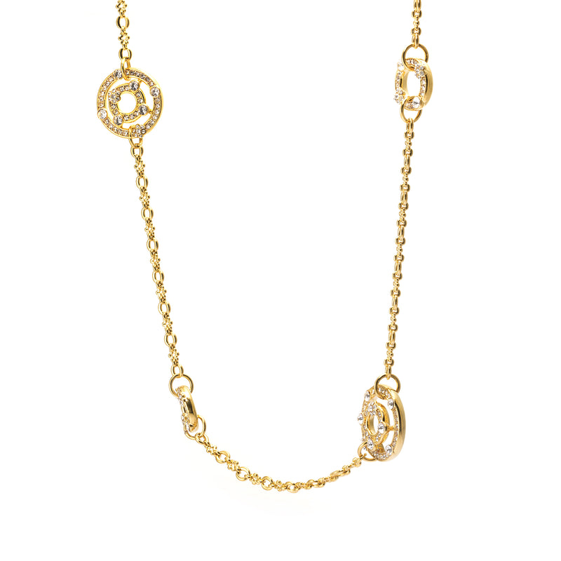 Necklace brass Austrian rhinestones plated Russian gold