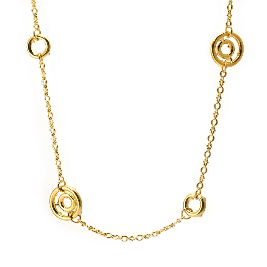 Necklace brass Austrian rhinestones plated Russian gold