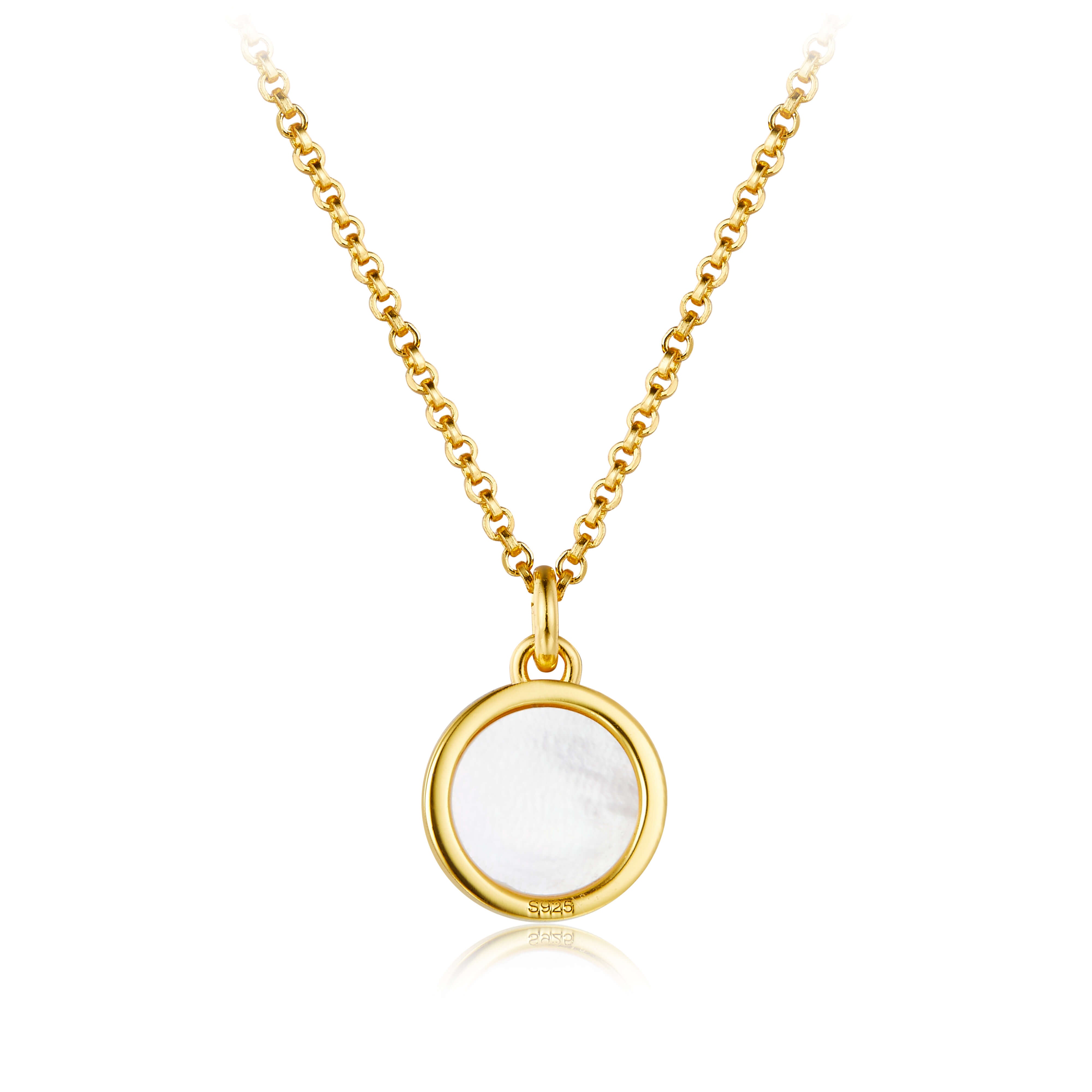 925 silver necklace 18K gold pendant