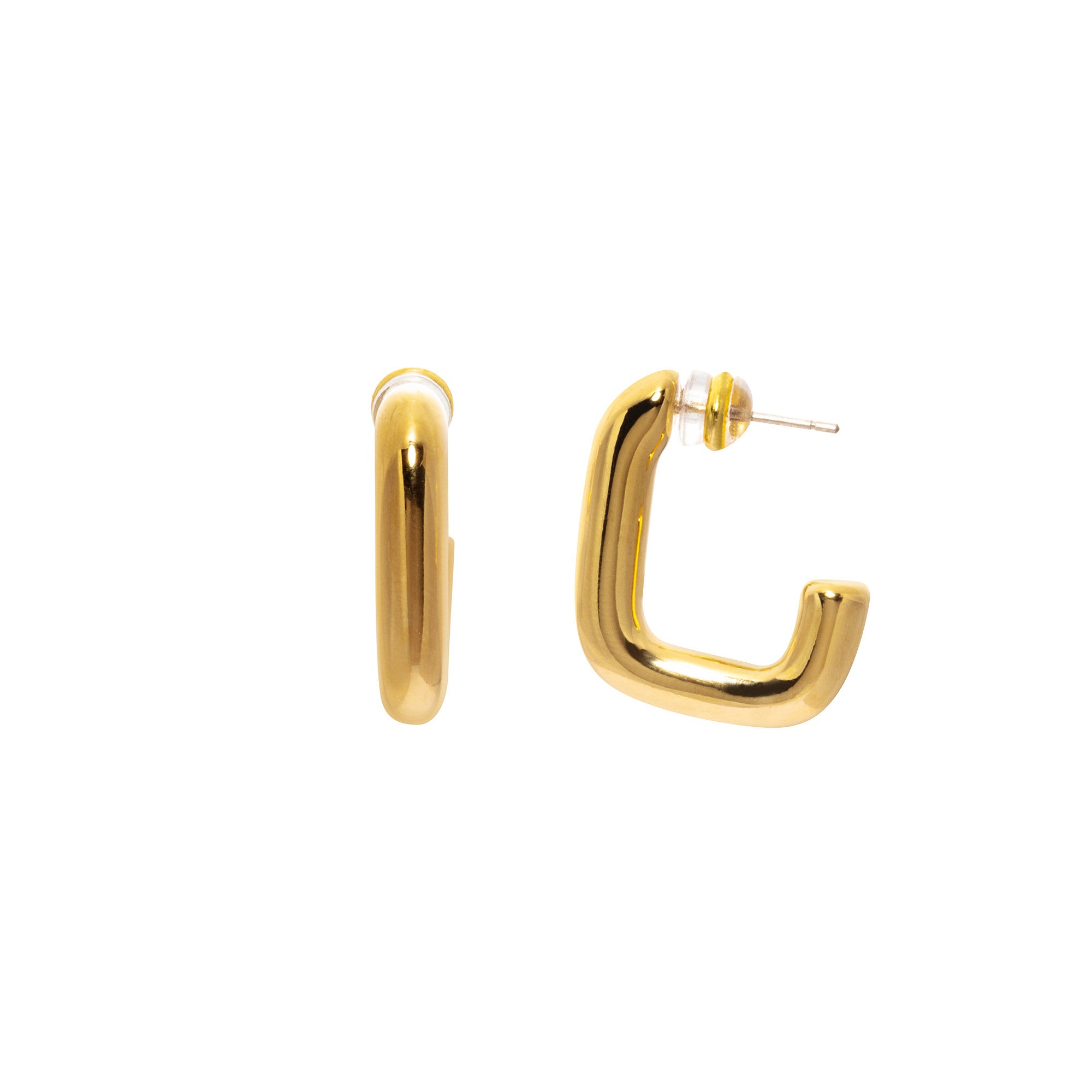 The earrings are alloy plated with real gold