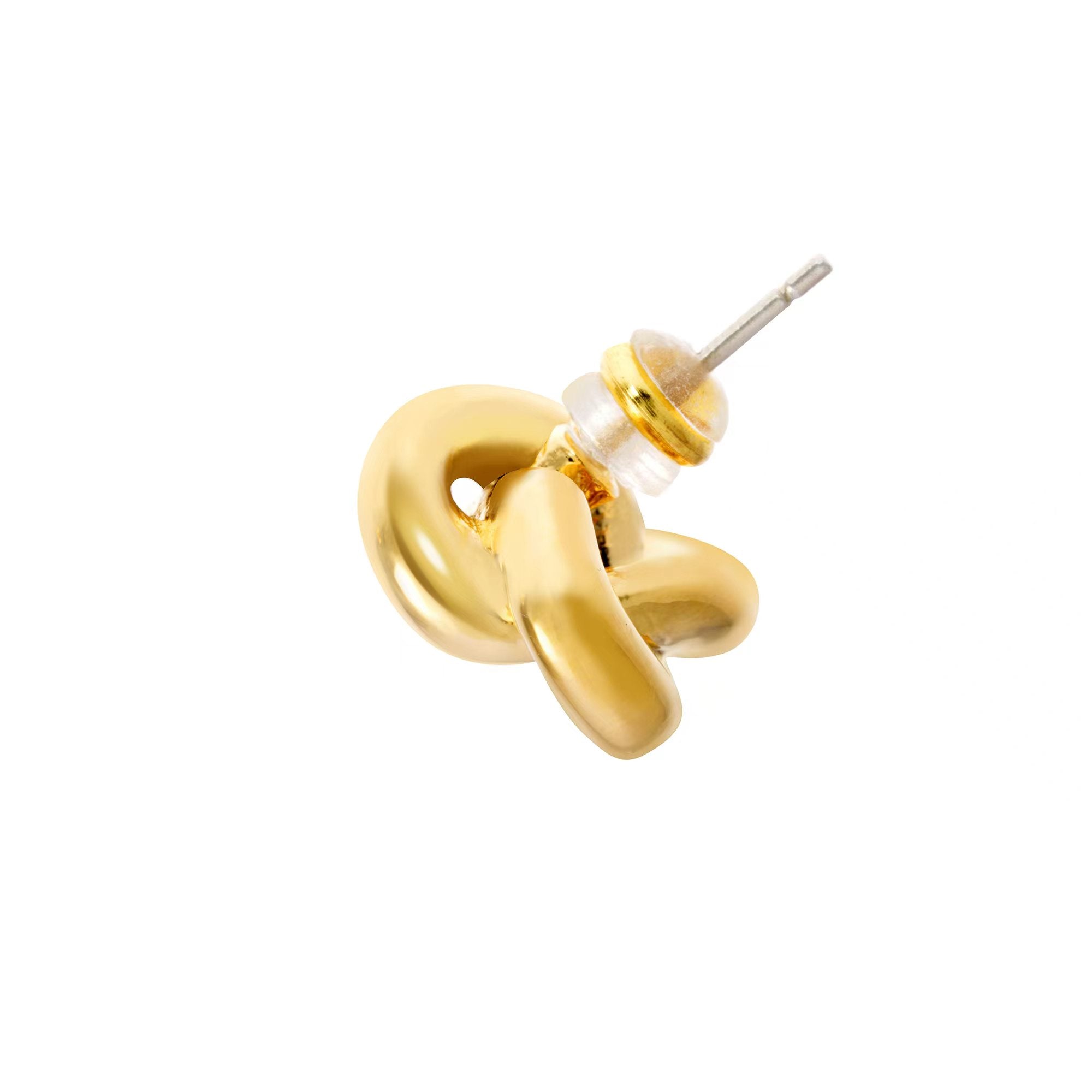 Twisting Earrings, Brass Plated With Russian Genuine Gold