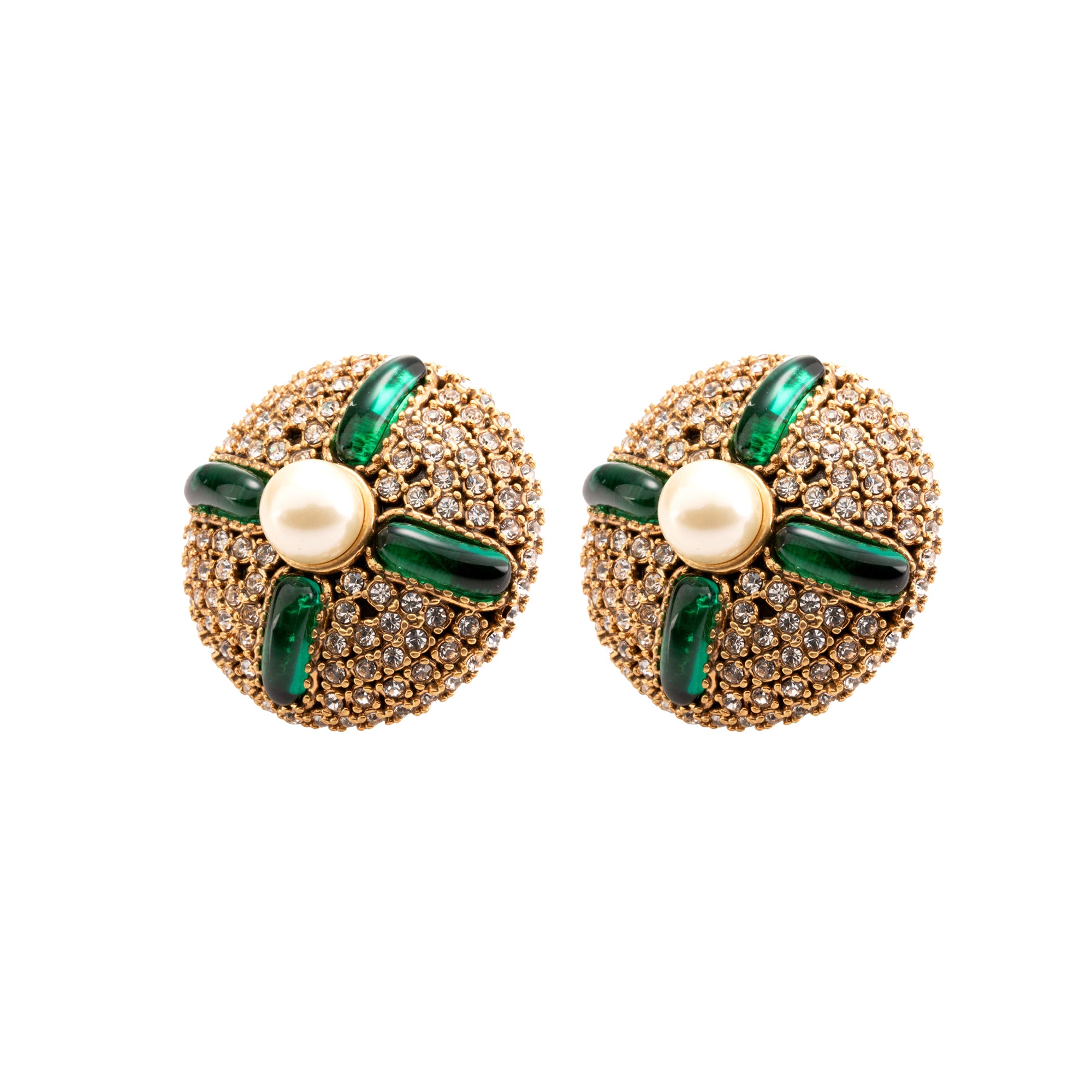 Boucles d'oreilles Opulent Elegance Plaqué Or 18 carats