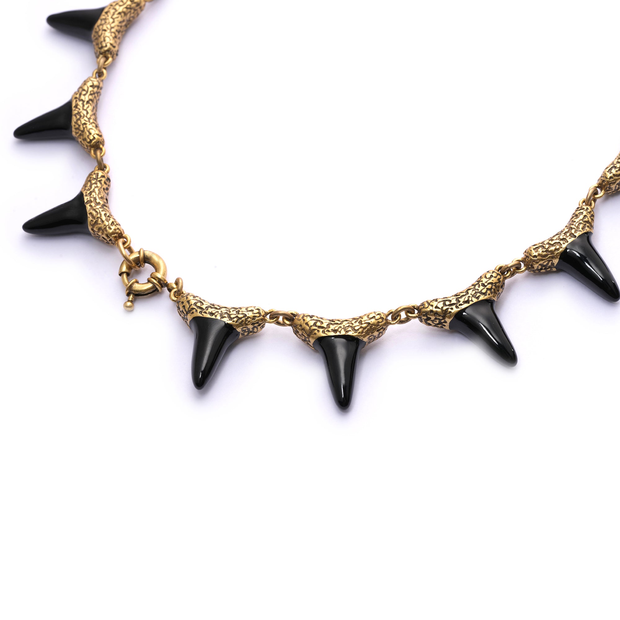 Necklace, Obsidian, Alloy Plated With Russian Genuine Gold