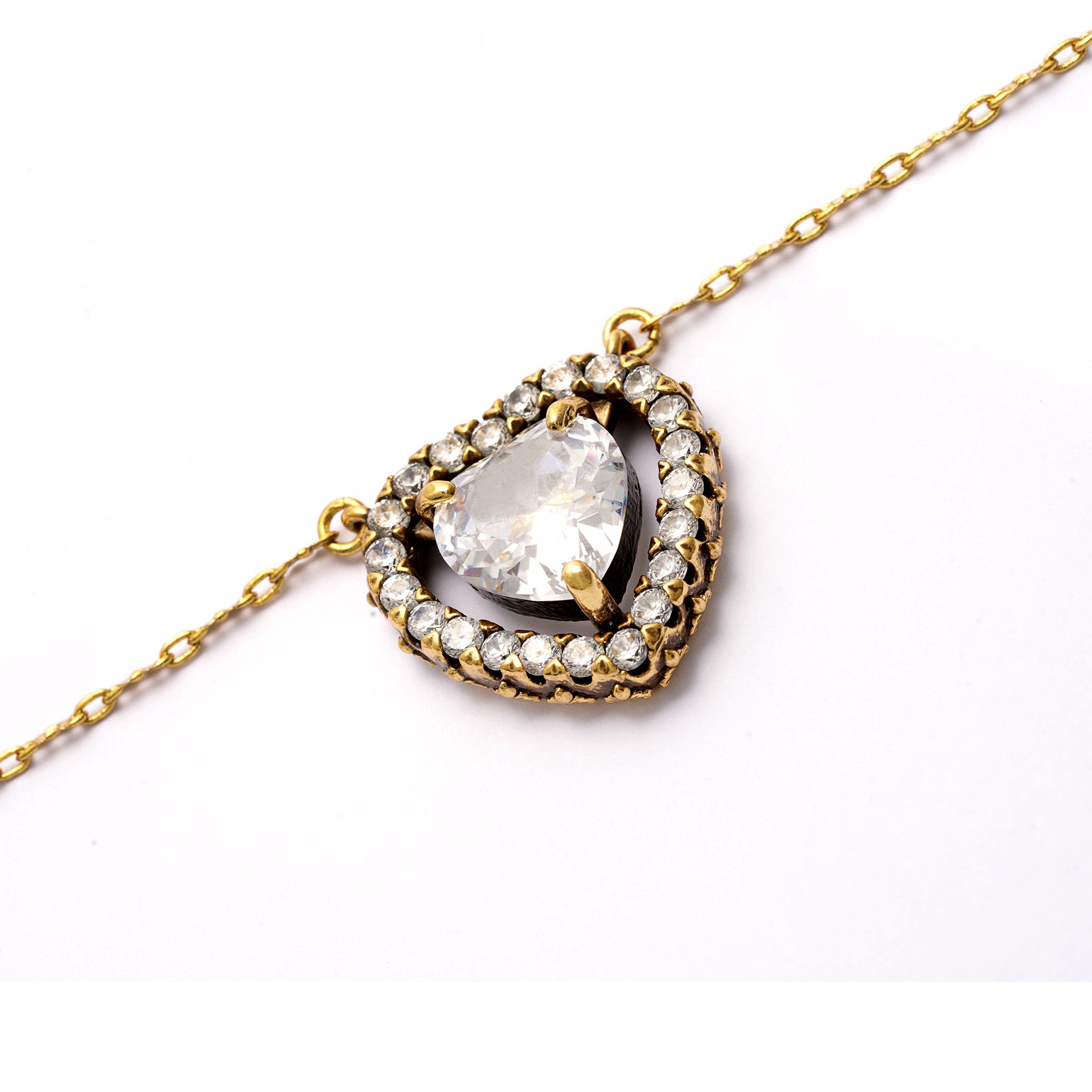 Necklace brass Austrian rhinestones Austrian crystal plated Russian gold