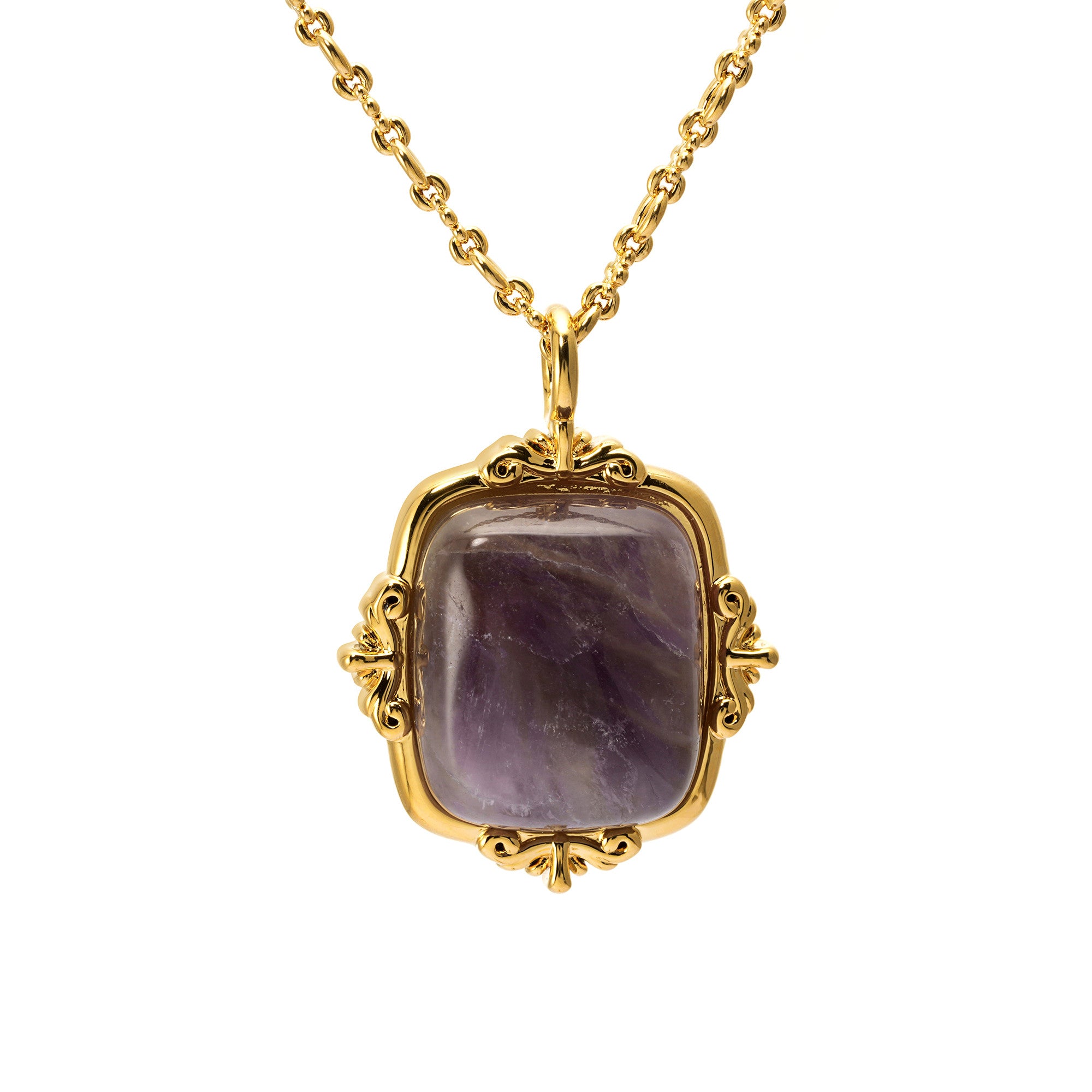 Necklace brass agate plated Russian gold