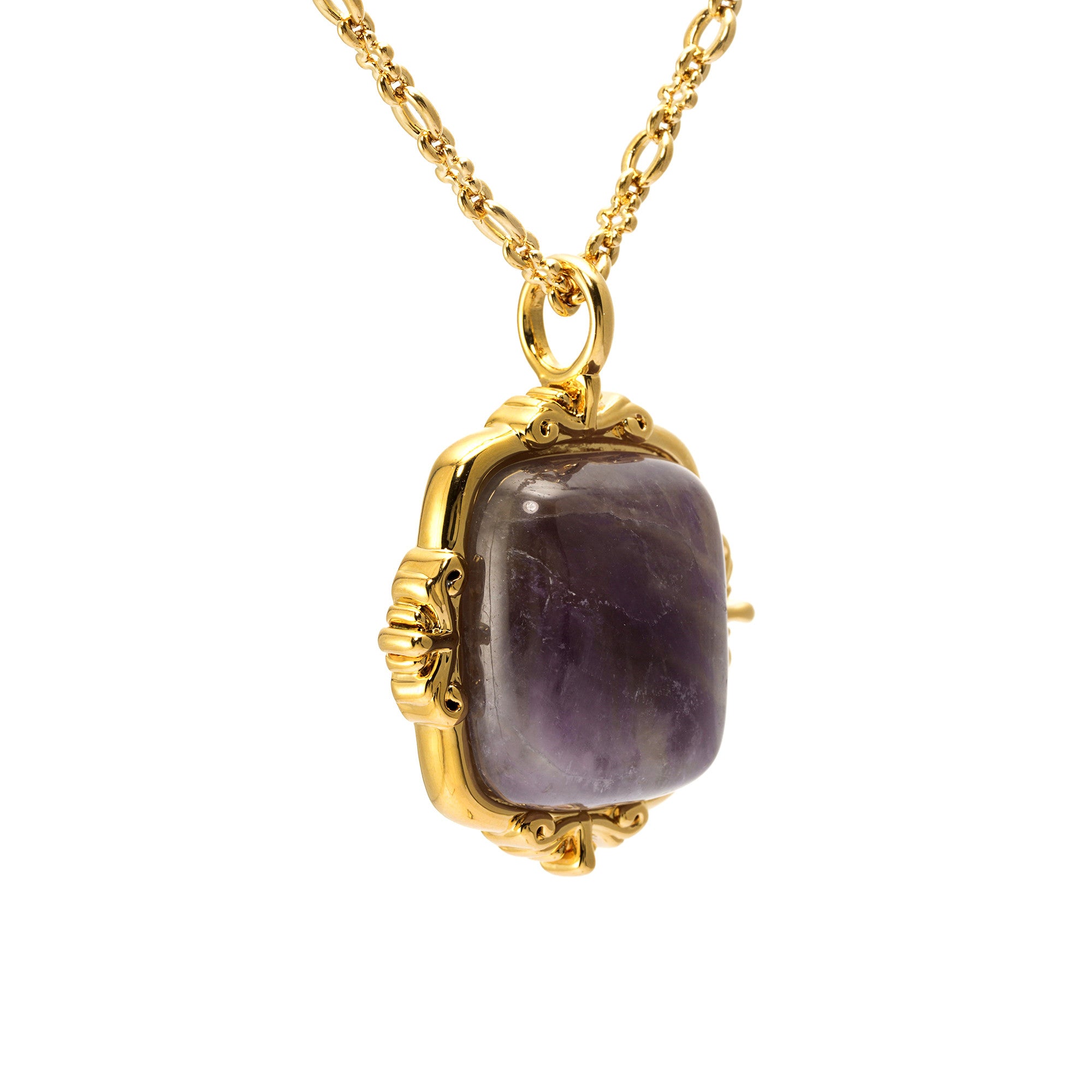 Necklace brass agate plated Russian gold