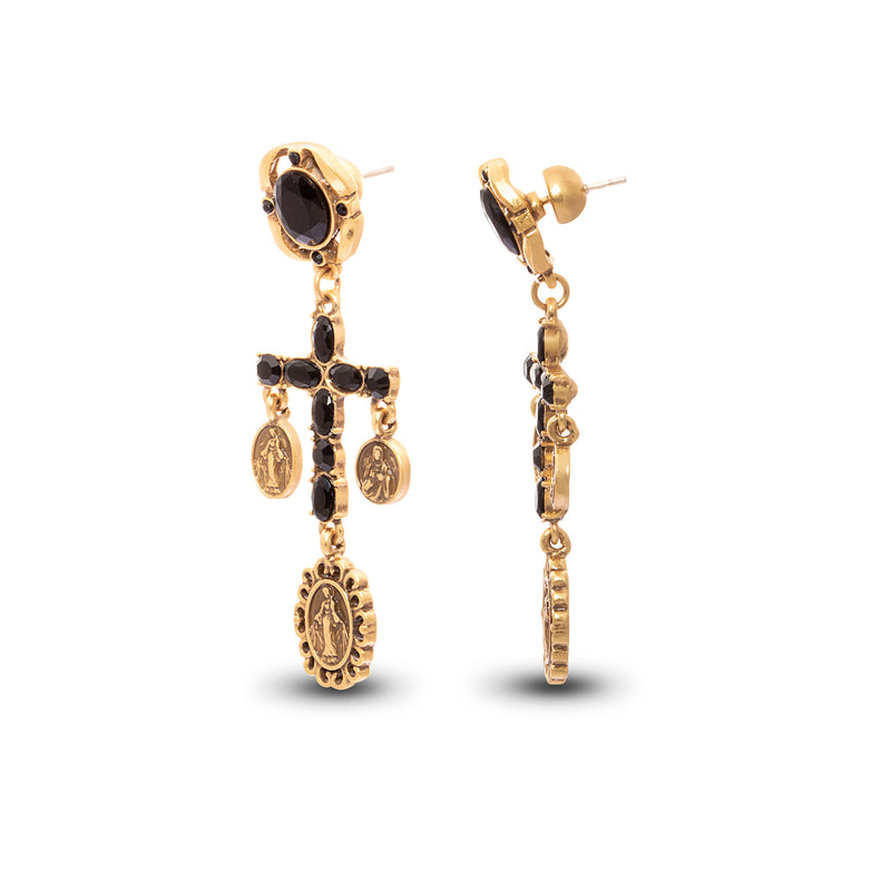 Mystical Cross Earring 18K Gold Plated