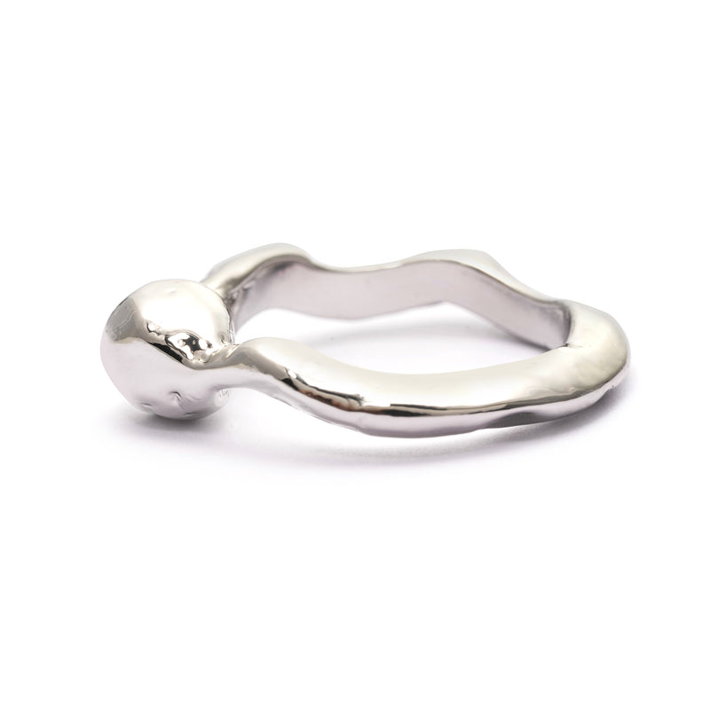 Ring alloy Austrian rhinestones plated with silver