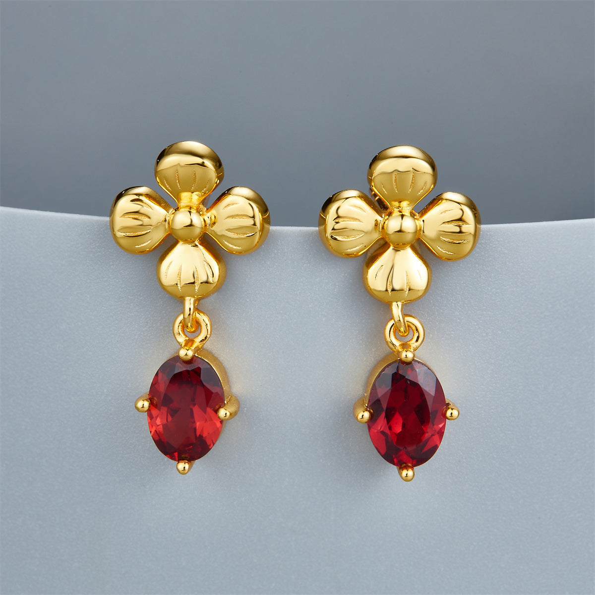 925 silver garnet stud earrings