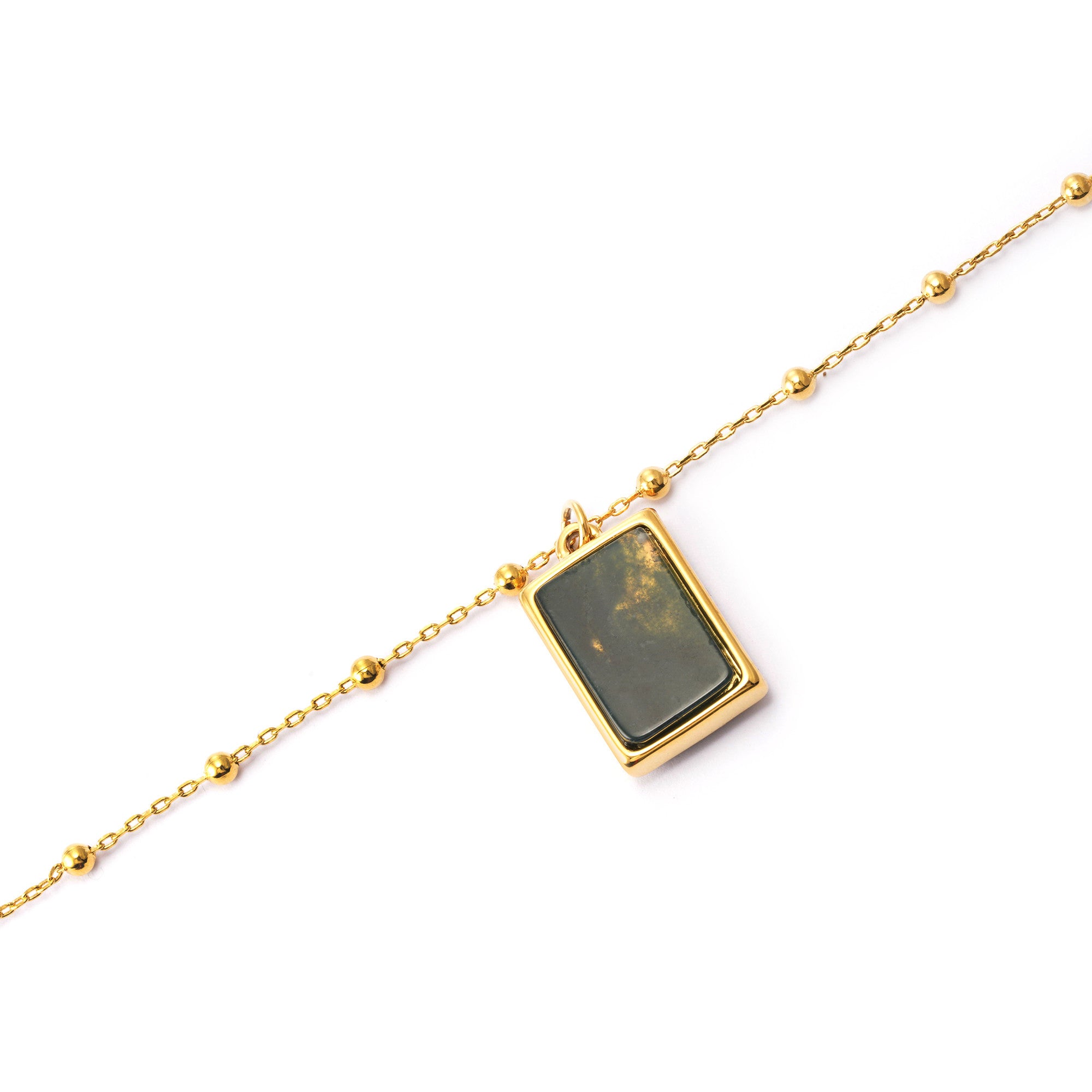 Necklace brass agate plated Russian gold