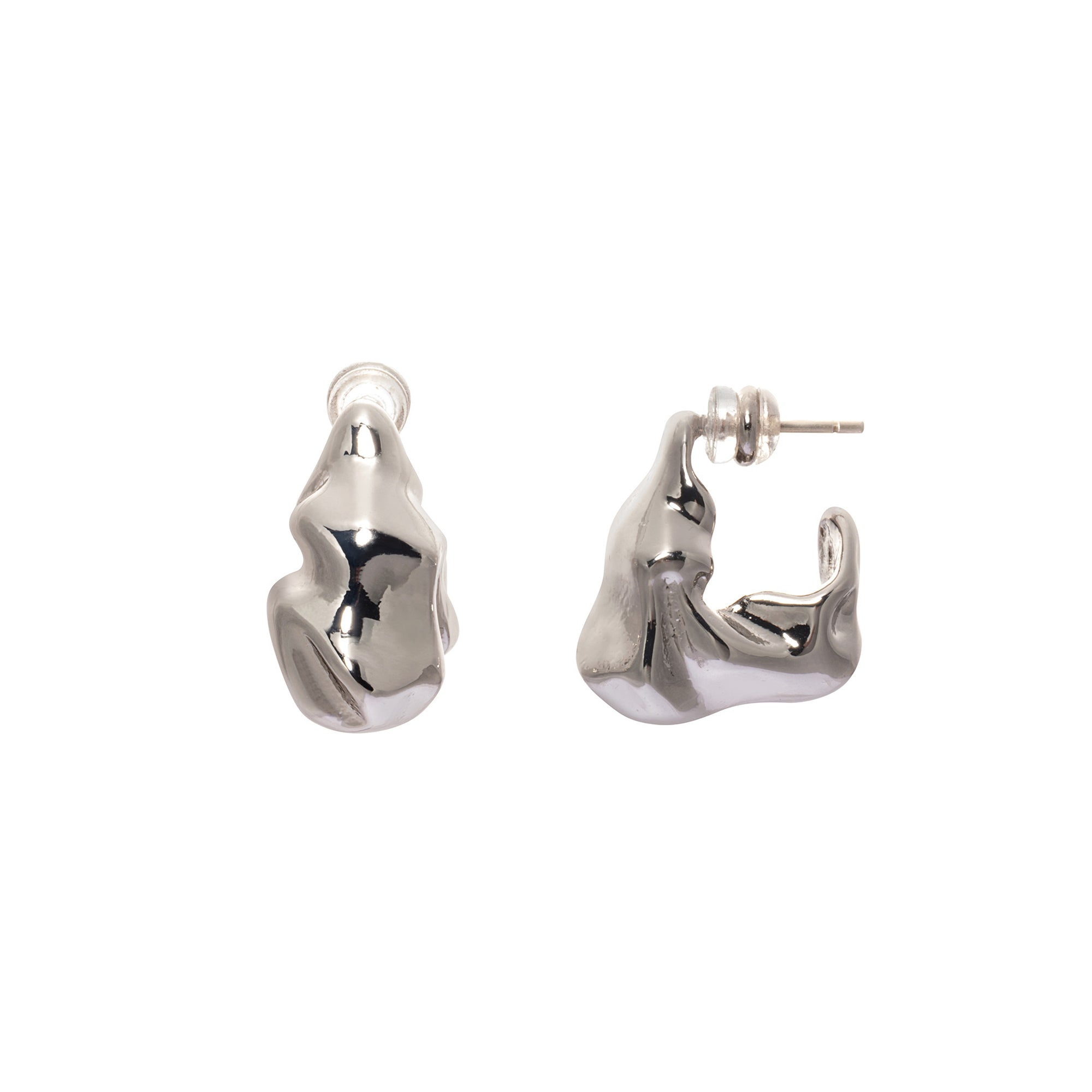 Boucles d'oreilles créoles plaquées argent Lunar Drift