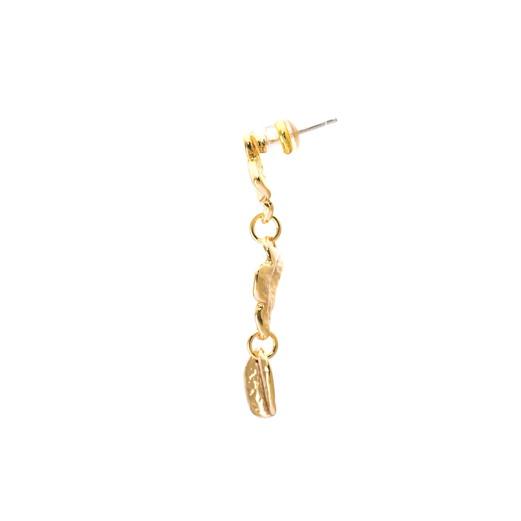 Earrings, alloy, plated real gold