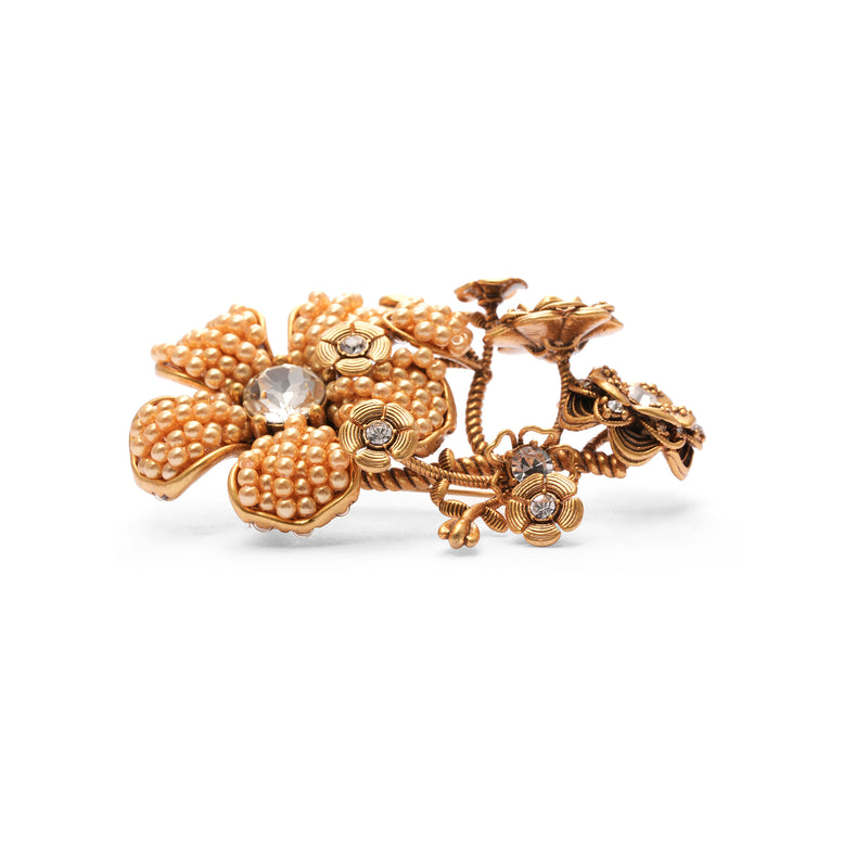Broche Bloom bañado en oro de 18 quilates 