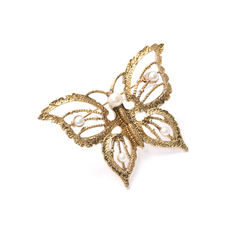 Brooch alloy Austrian crystal Austrian rhinestone plated Russian gold
