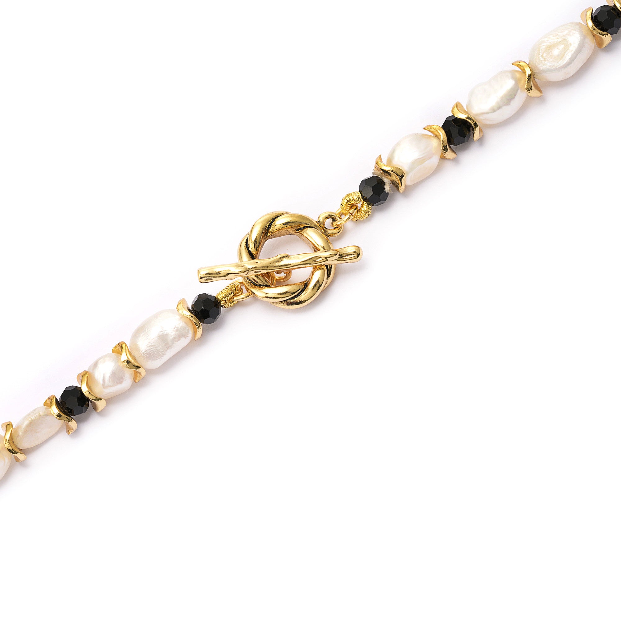 Necklace Baroque pearl crystal pearl plated with Russian gold