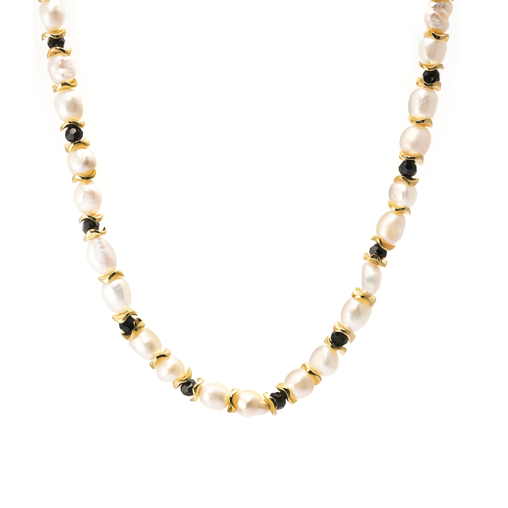 Necklace Baroque pearl crystal pearl plated with Russian gold