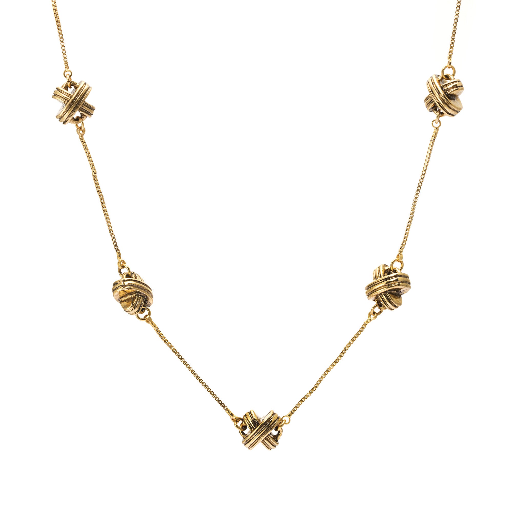 The necklace is alloy plated with real gold