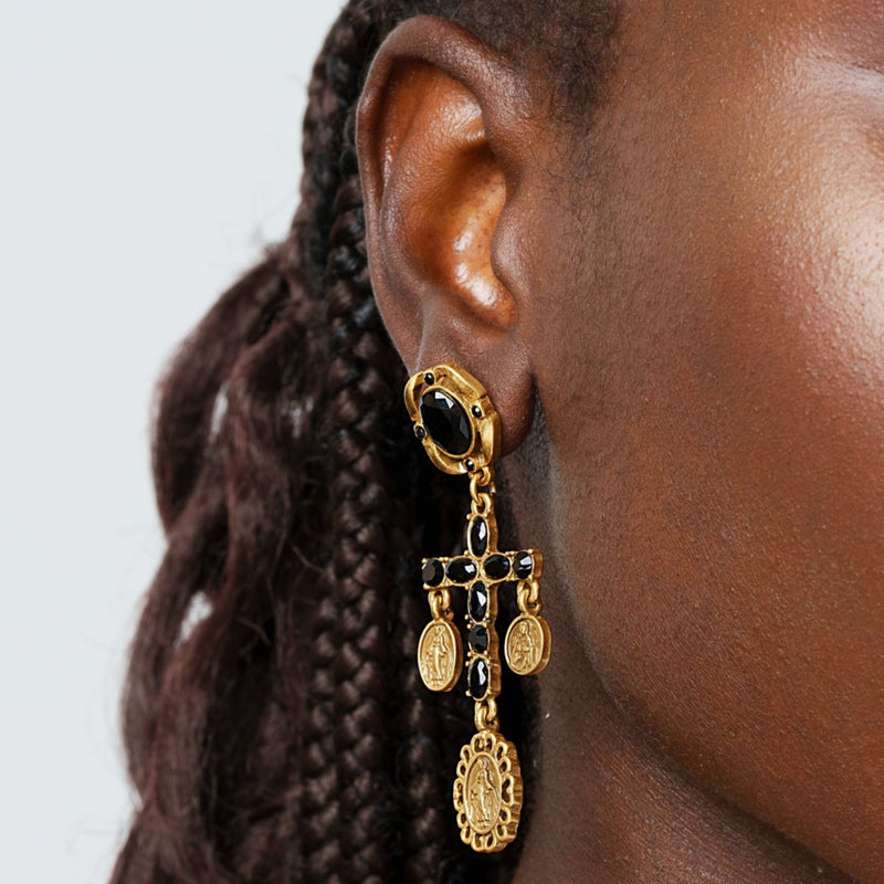 Mystical Cross Earring 18K Gold Plated