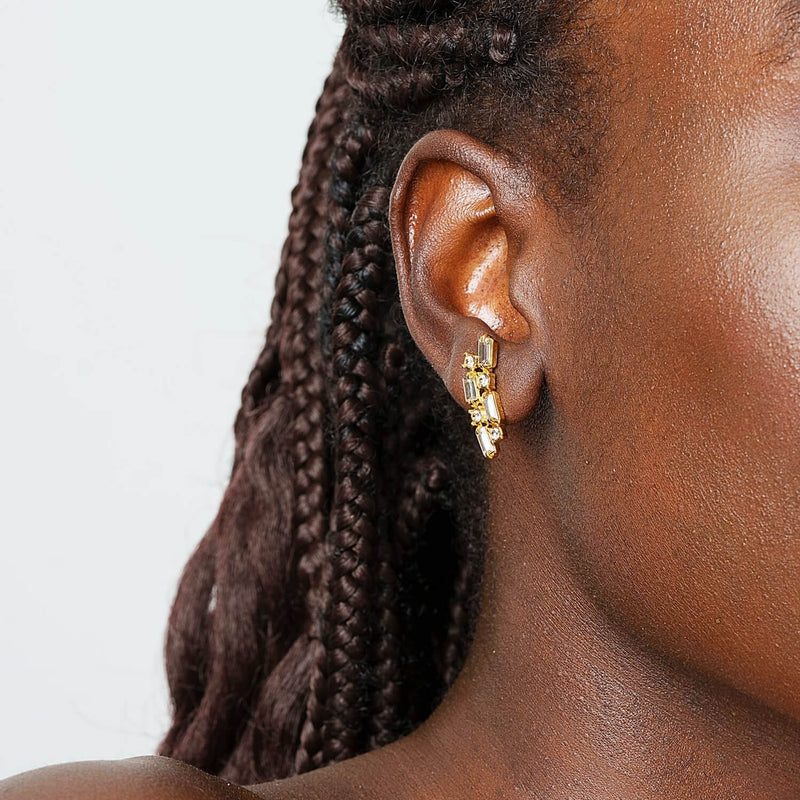 Boucles d'oreilles Radiant Elegance plaquées or 18 carats 