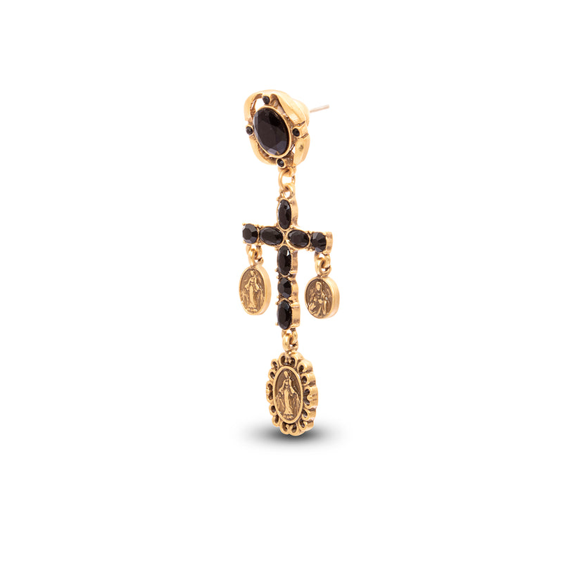 Mystical Cross Earring 18K Gold Plated