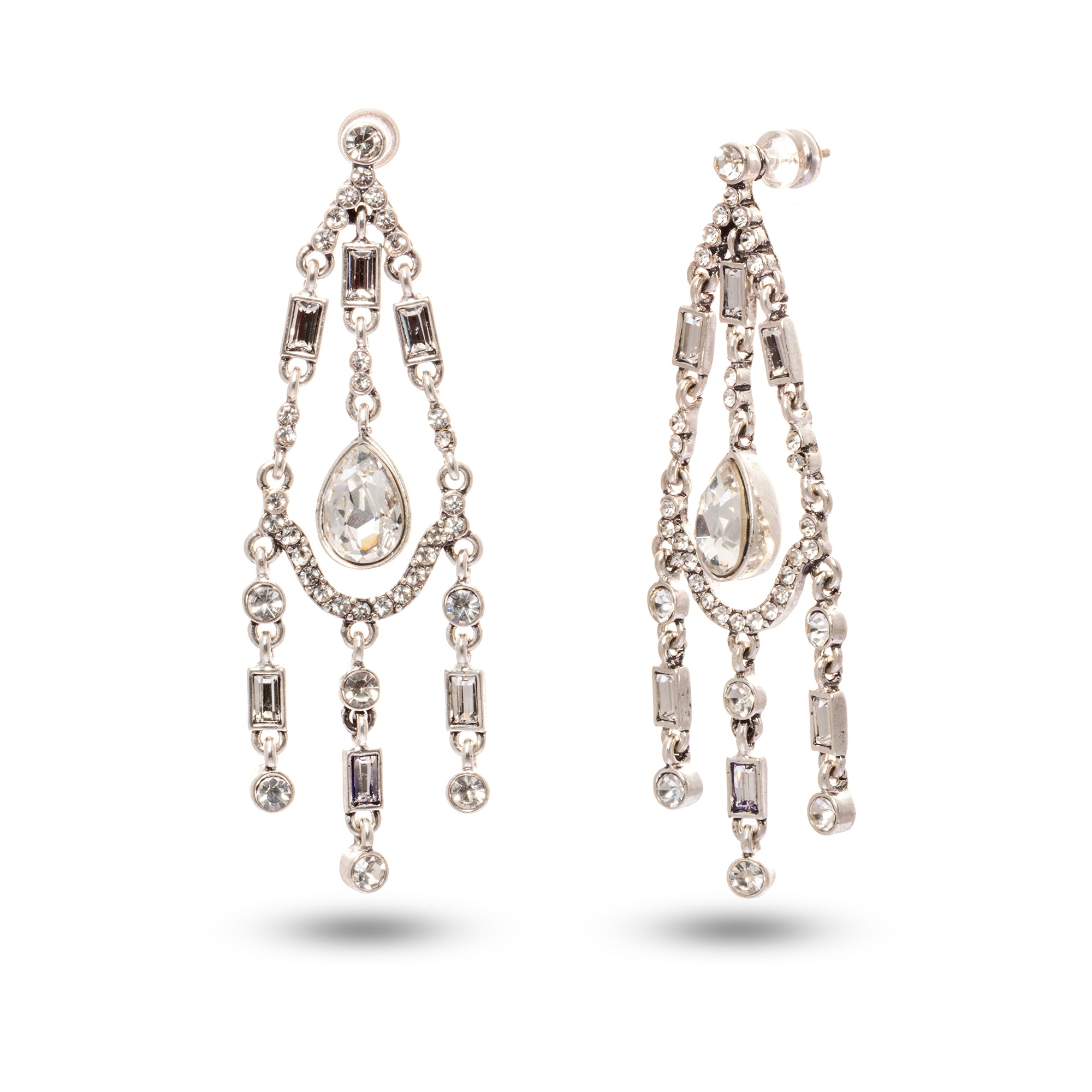 Boucles d'oreilles élégantes en cristal plaqué or 18 carats