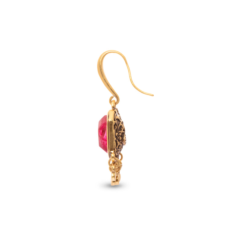 Boucles d'oreilles créoles en plaqué or 18 carats avec flamme 