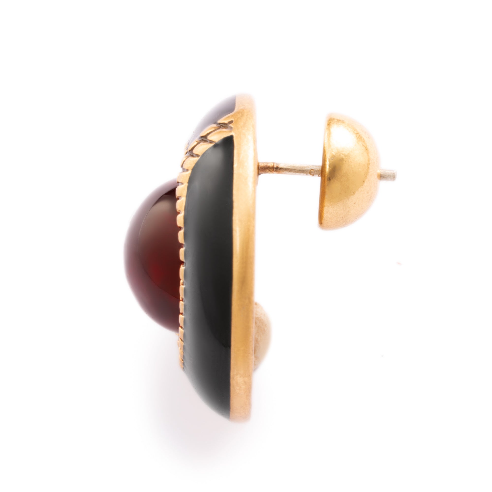 Bronze Earrings, Enameled  Russian Genuine Gold