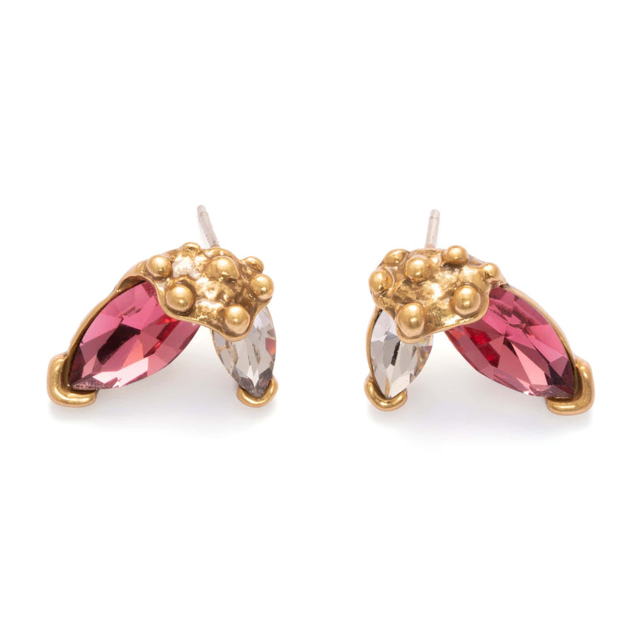 Radiance Earrings with pink Austrian crystals and 18K gold-plated finish