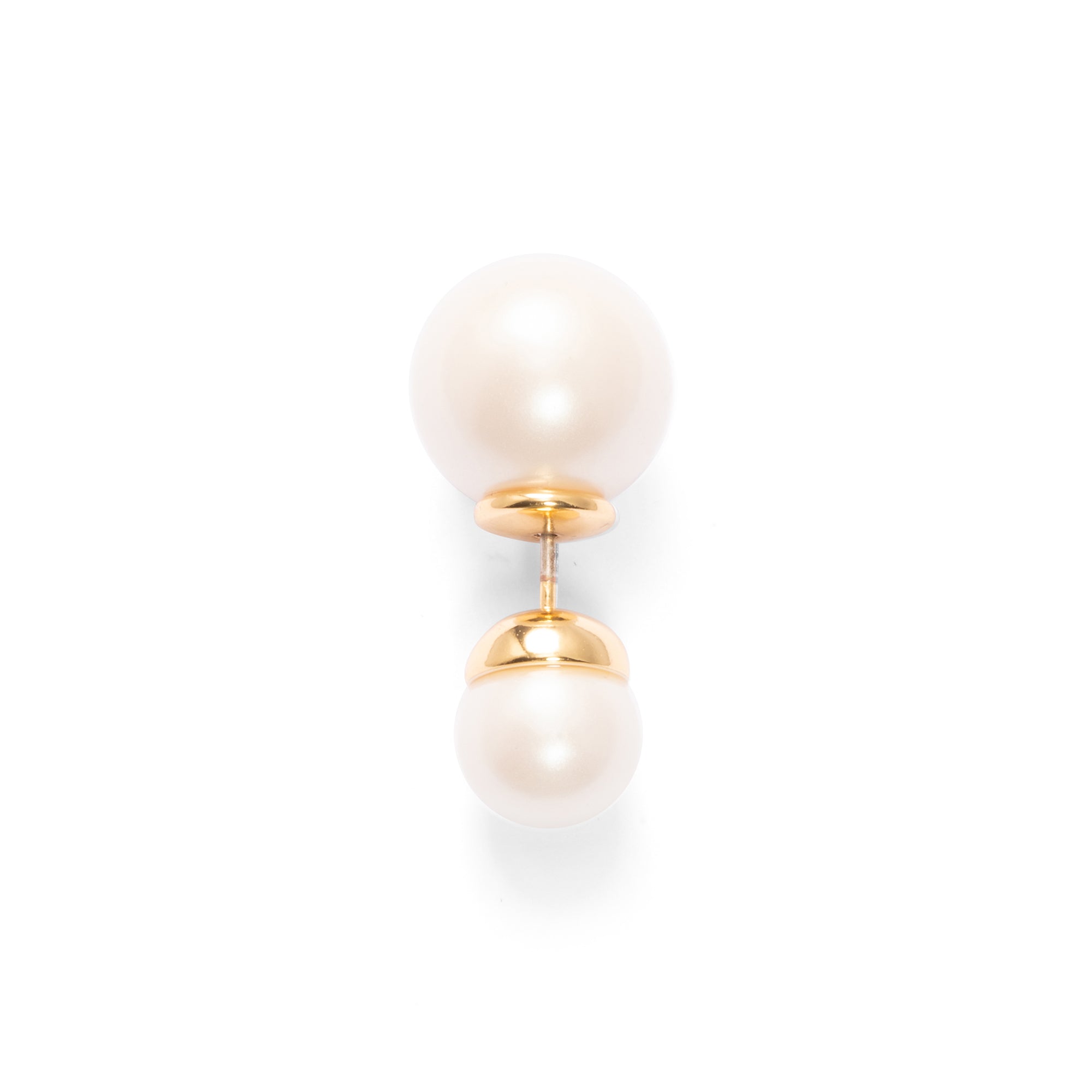 Copper Imported Crystal Pearl Plated Real Gold Stud Earrings