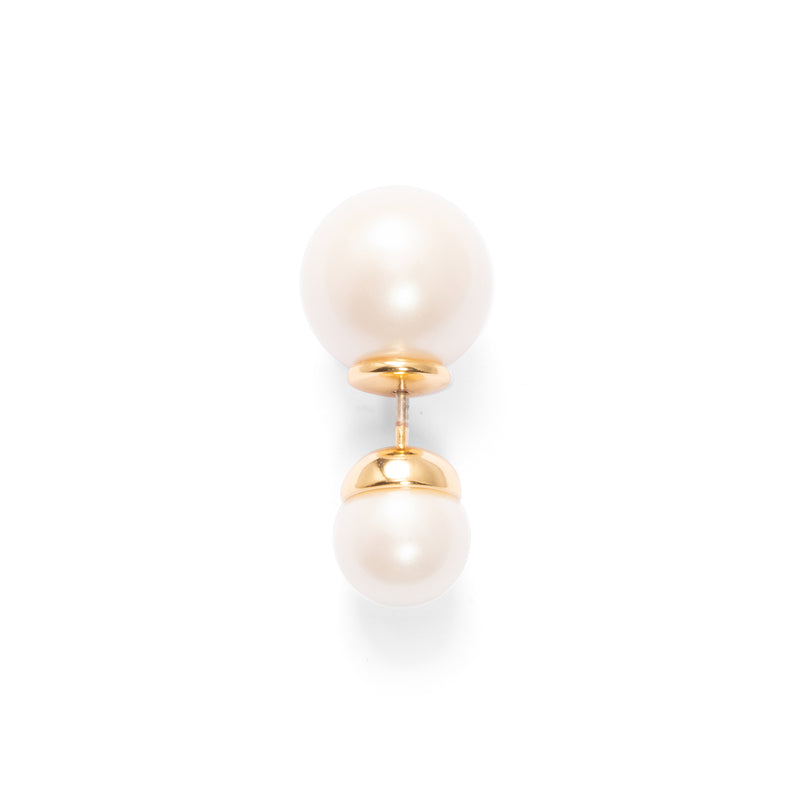 Copper Imported Crystal Pearl Plated Real Gold Stud Earrings