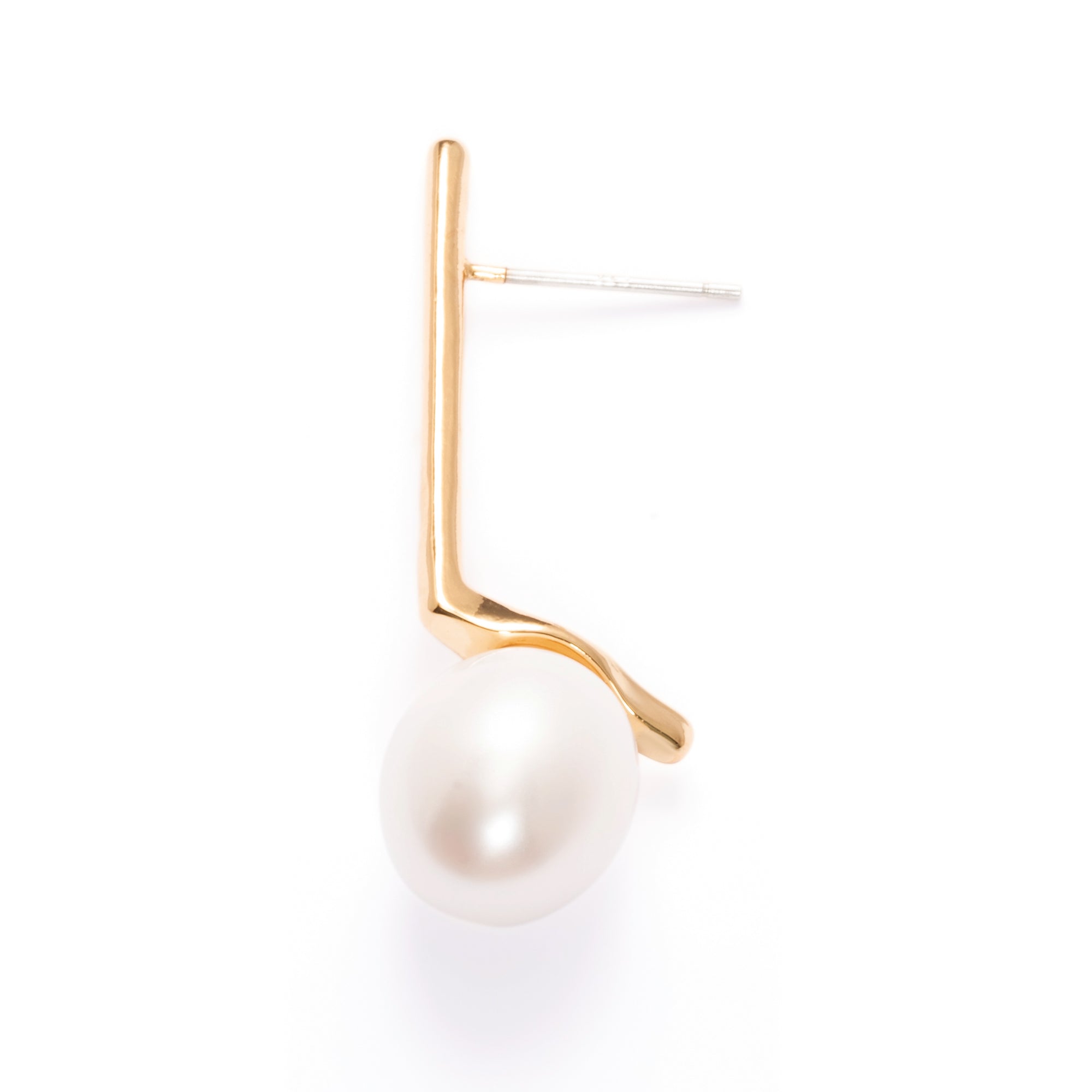 Copper Baroque Pearl Plated Real Gold Drop Earrings