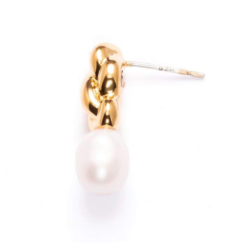 Crystal Earrings, Imported  Pearls, Brass Plated With Russian Genuine Gold