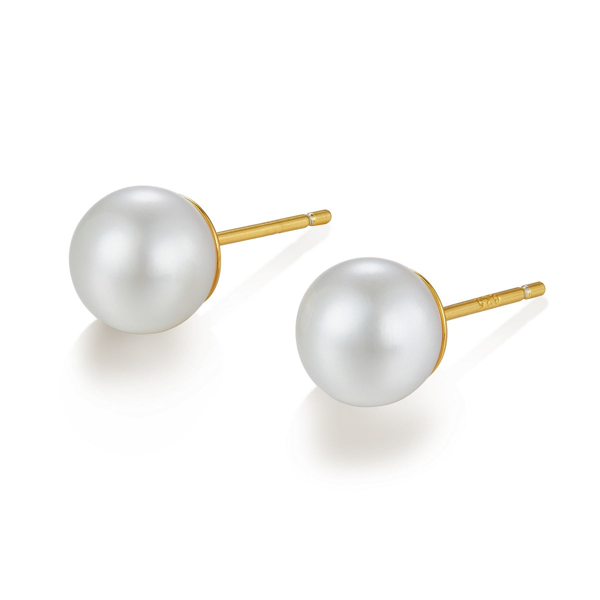 925 silver 8mm fresh water pearl stud earrings