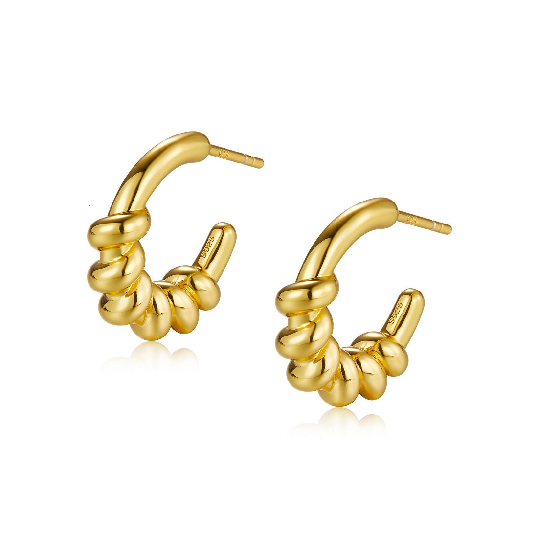 925 silver earrings 18K gold