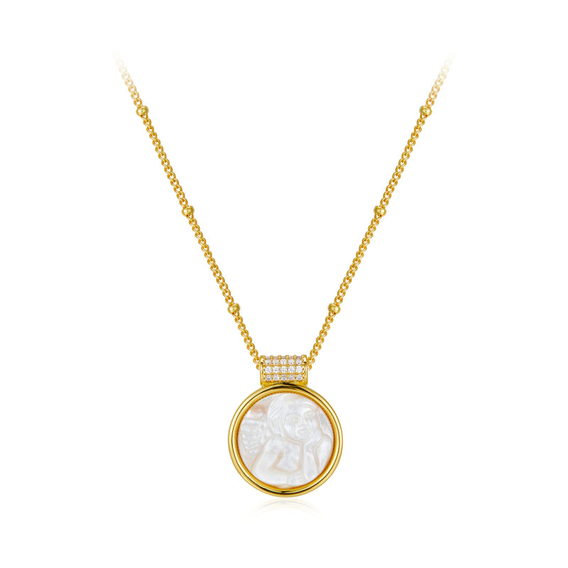 925 Silver white fritillary necklace engraved white fritillary pendant