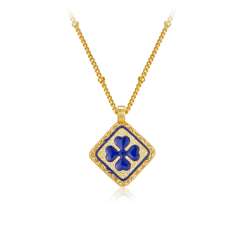 925 silver four-leaf clover necklace