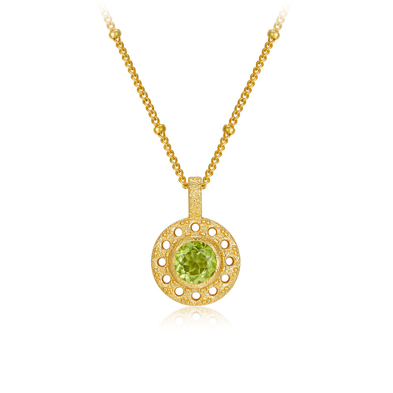 925 silver olivine pendant scrub granules