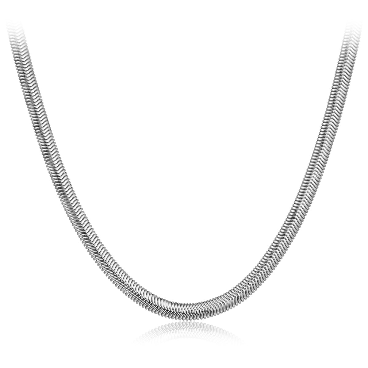 925 silver flat snake choker necklace