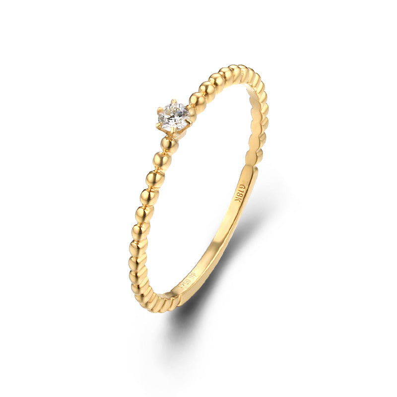 Anillo vintage de oro de 18 quilates con diamantes