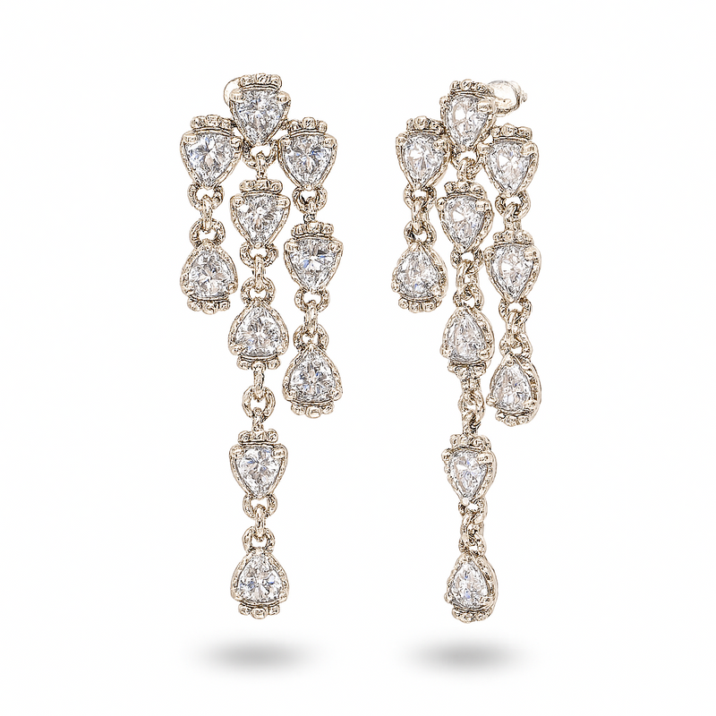 Boucles d'oreilles créoles en plaqué argent Cascade 
