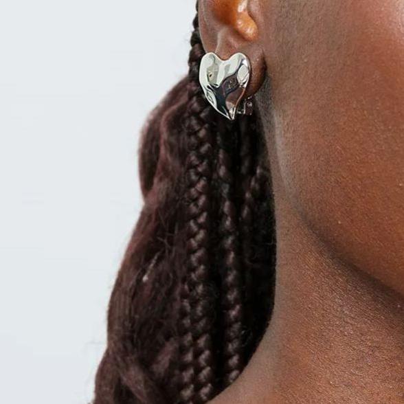 Earring alloy silver plated old