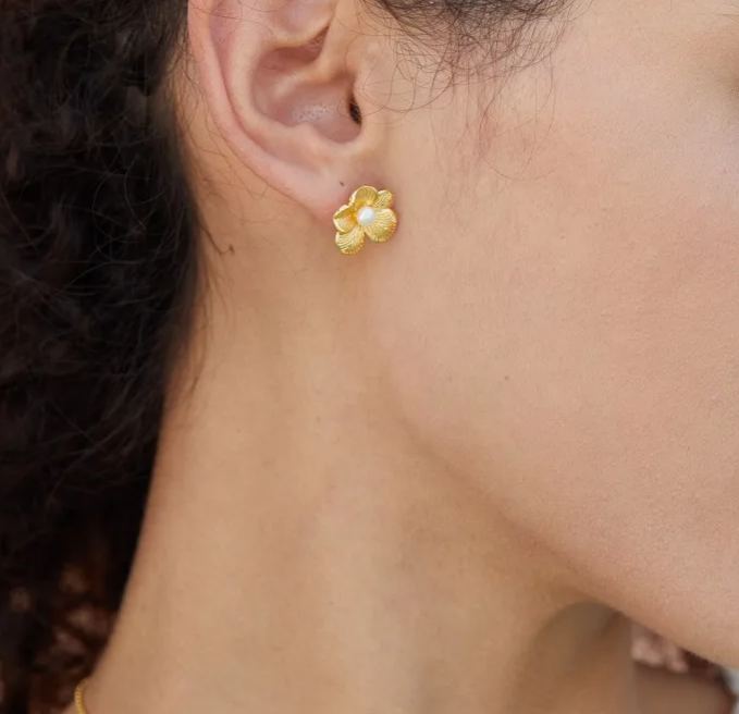 Pendientes Blossom en oro vermeil de 18 quilates 