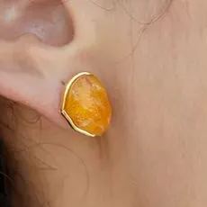 Natural Gold Stone Earrings