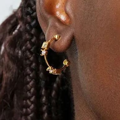 Earring alloy Austrian rhinestones plated in real gold