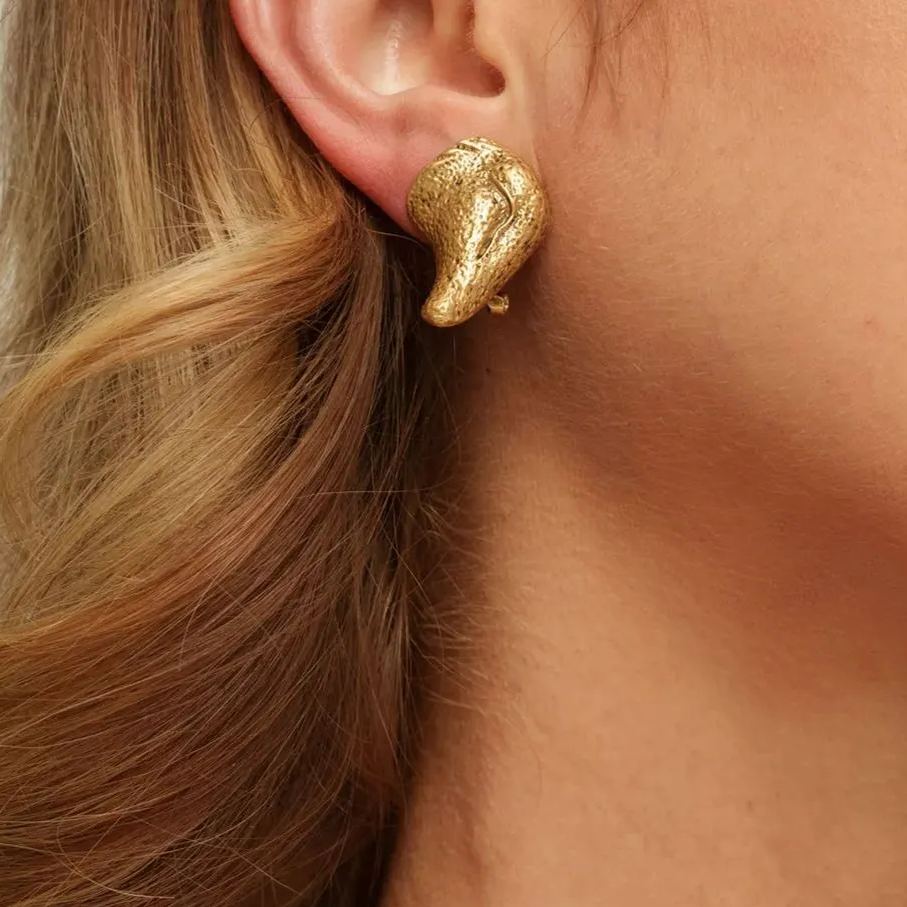 Earrings, Alloy Plated With Russian Genuine Gold