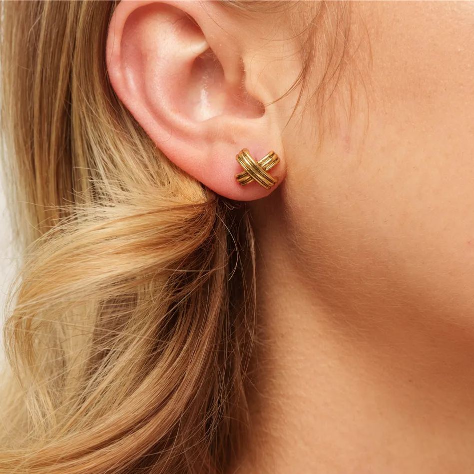 Earrings, Alloy Plated With Genuine Gold