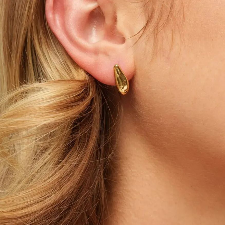 Earrings Brass Plated With 18K Gold Semi-Light