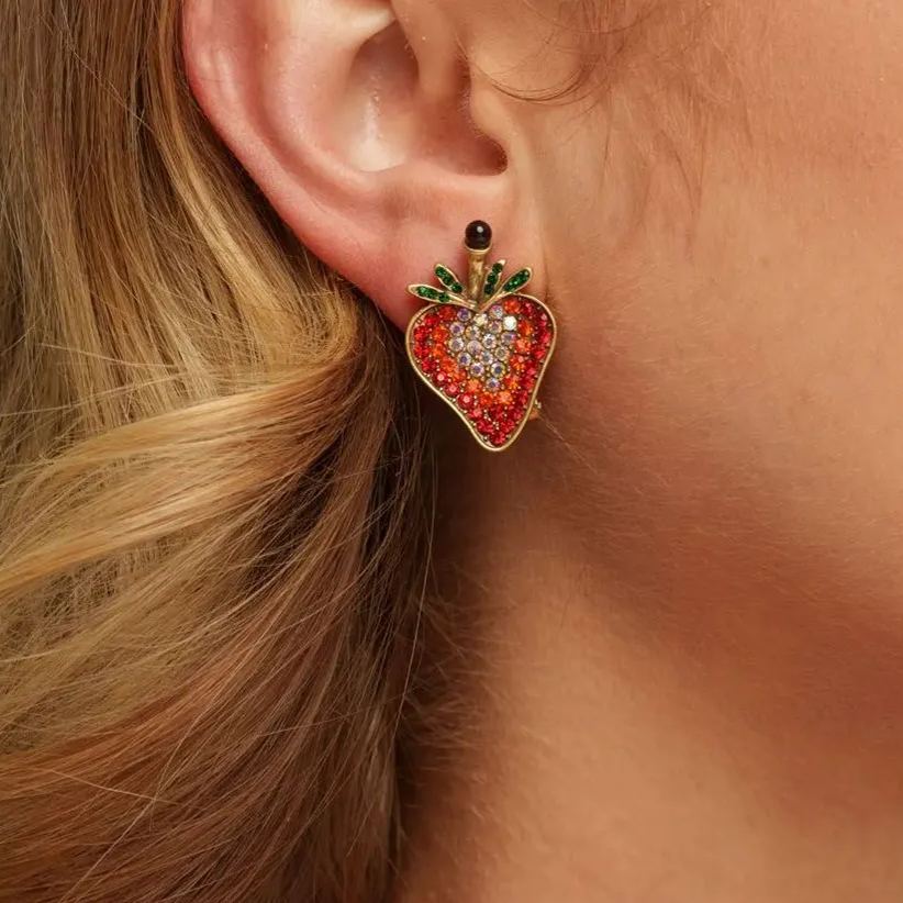 Earrings, Austrian Crystal & Rhinestones, Alloy Plated With Russian Genuine Gold